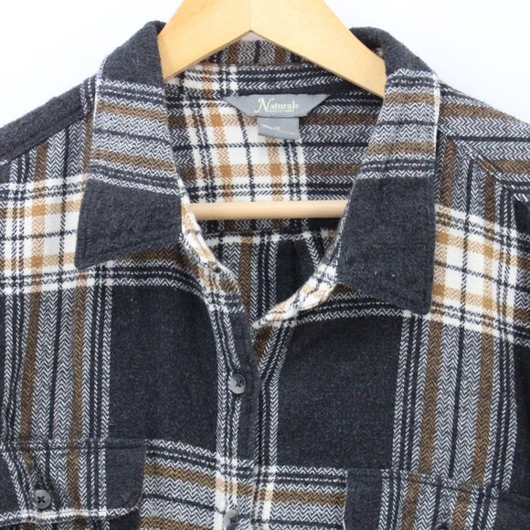 Natural Reflections Flannel Shirt Women Multicolor Plaid Button Down Collared 1X - Picture 5 of 9